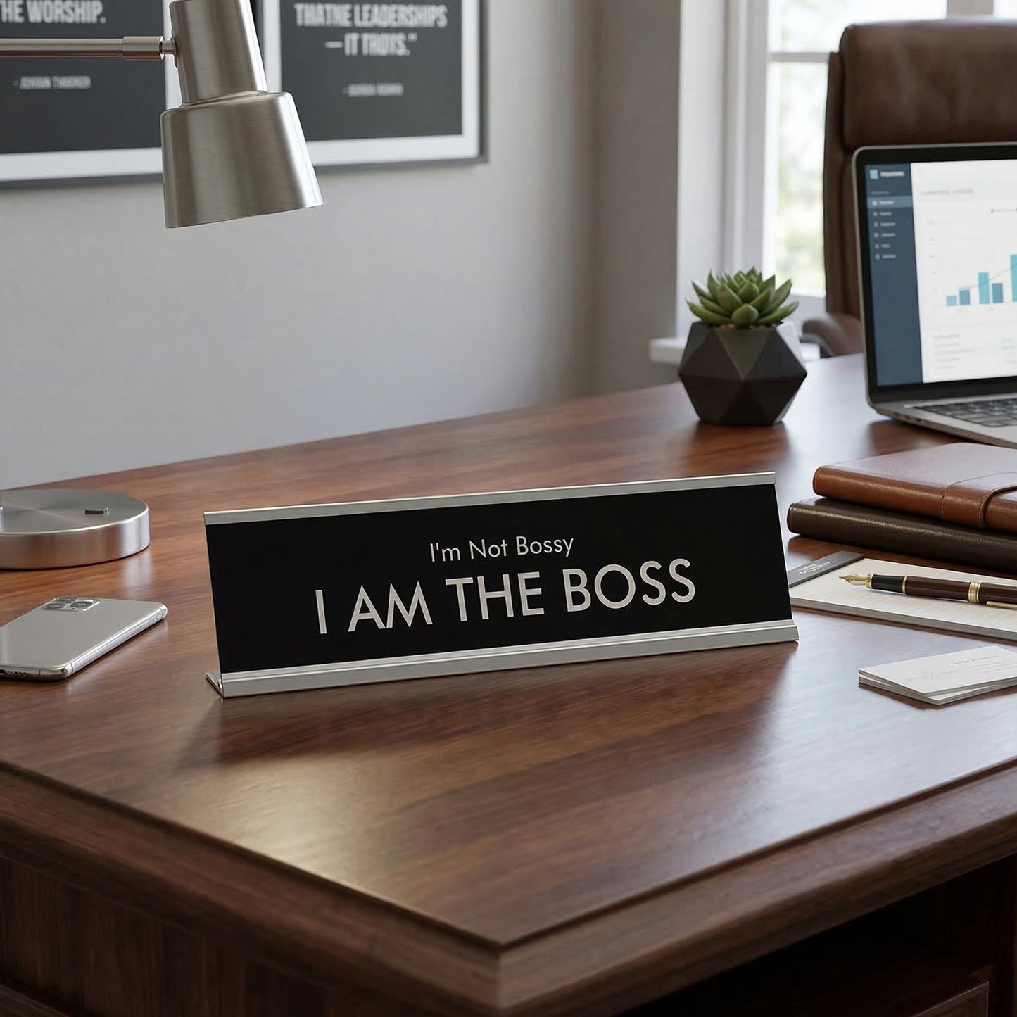 I'm Not Bossy I AM THE BOSS Novelty Desk Sign