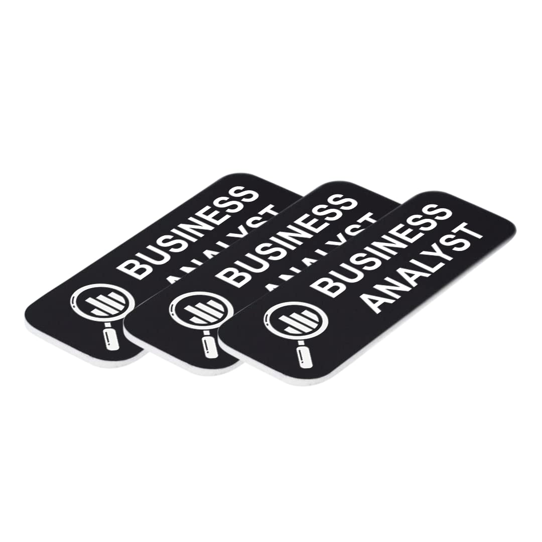 Business Analyst 1" x 3" Name Tag, Stock Badges, (3 Pack)