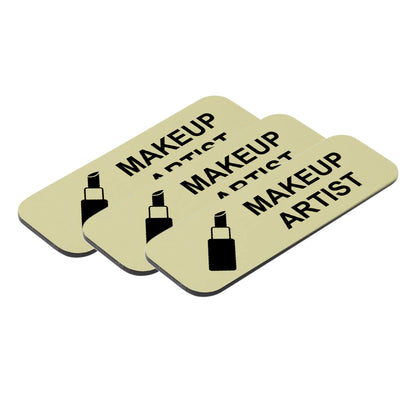 Makeup Artist 1 x 3" Name Tag/Badge, (3 Pack)