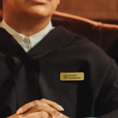 General Practitioner 1 x 3" Rounded Corner Name Badge | Medical Specialism Badges