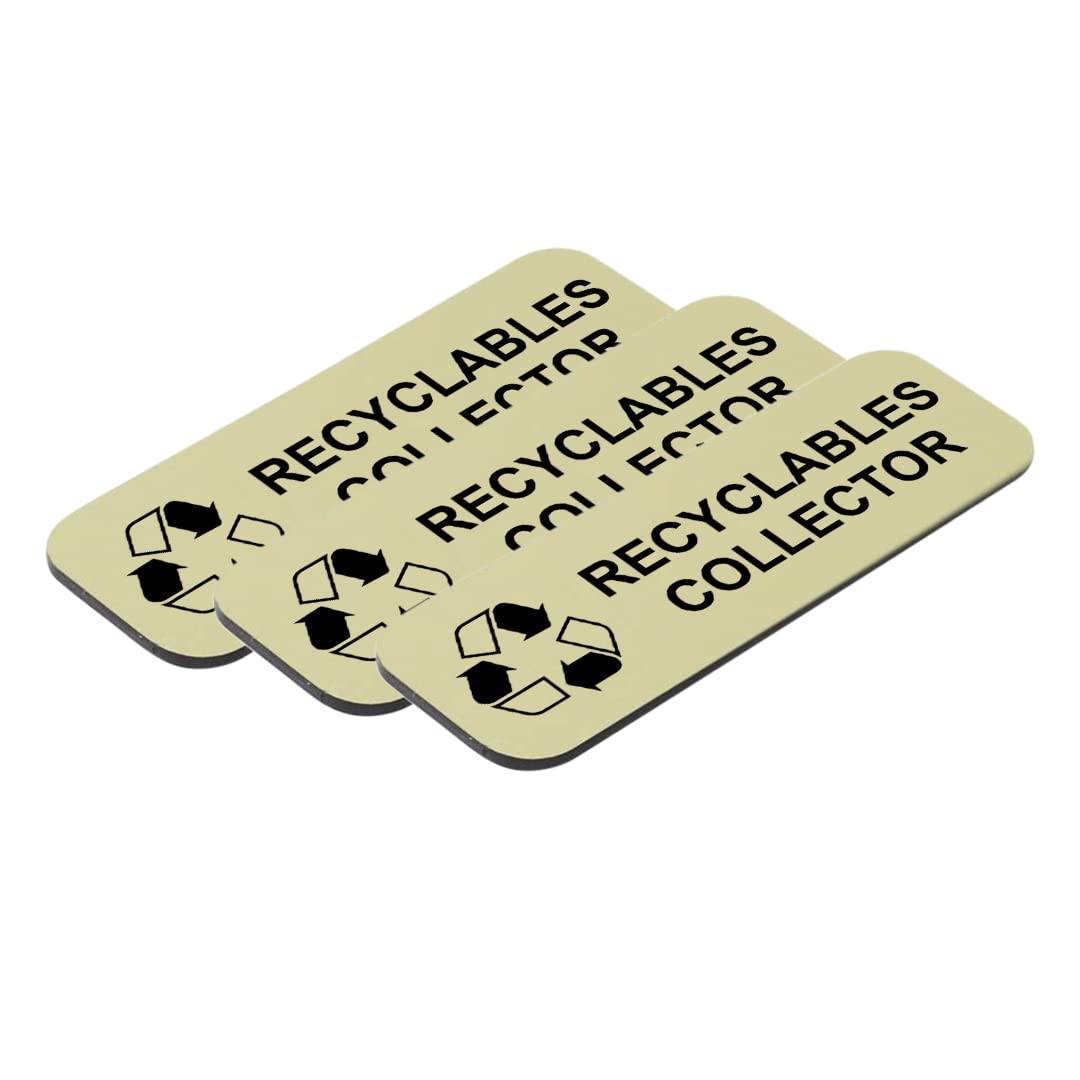 Recyclables Collector 1" x 3" Name Tag/Badge, (3 Pack)