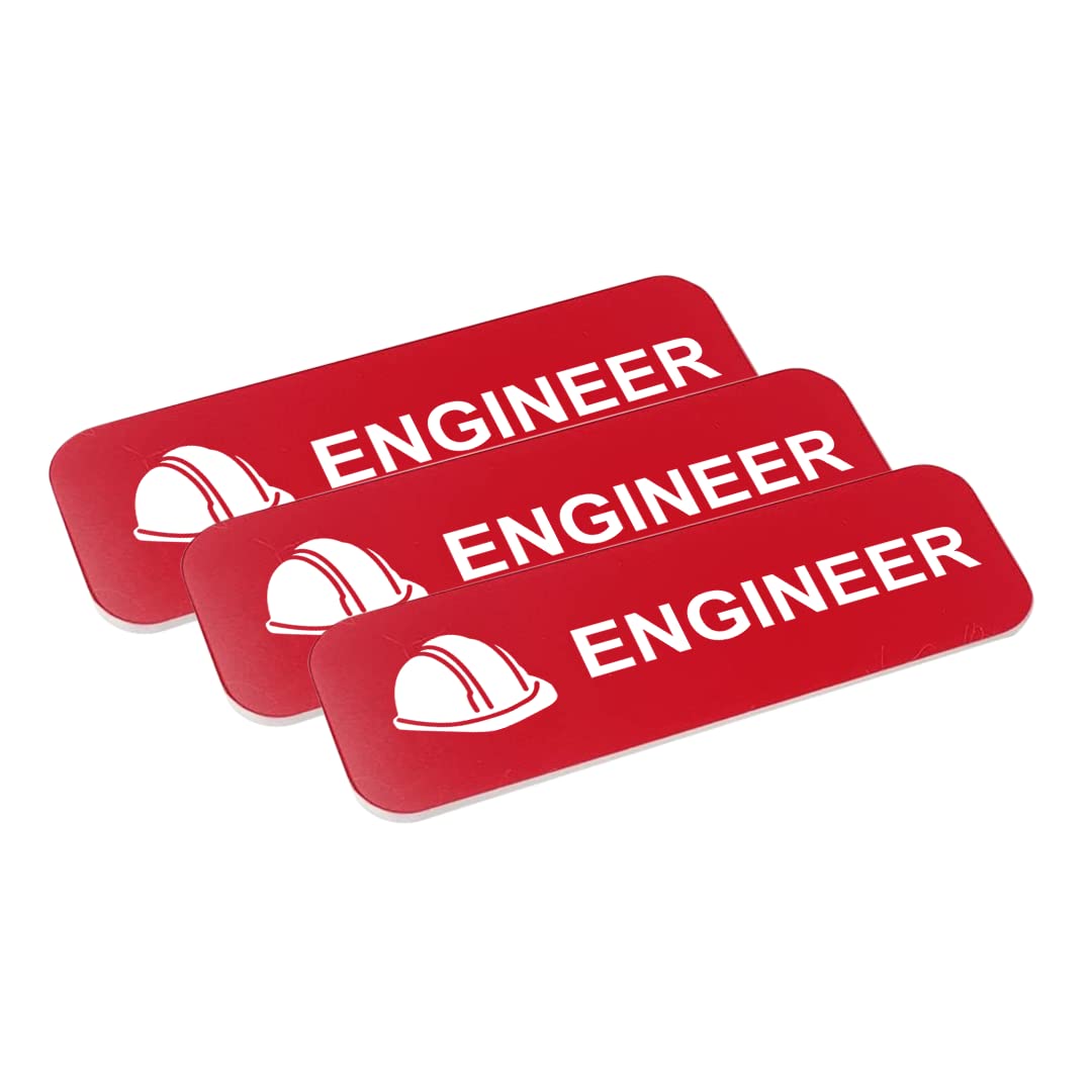 Engineer 1 x 3" Name Tag/Badge, (3 Pack)