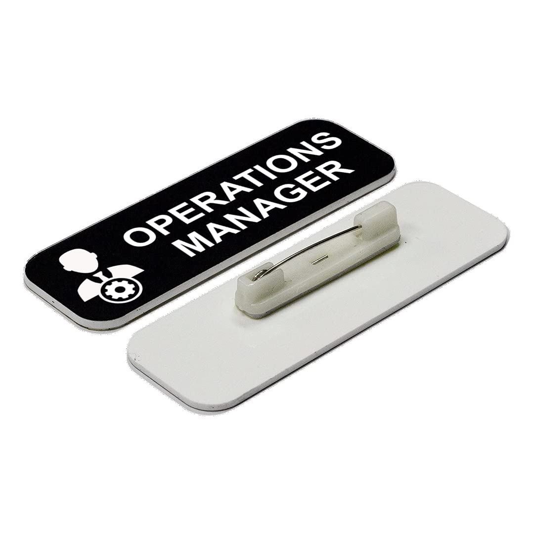 Signs ByLITA Operations Manager 1 x 3" Name Tag/Badge, (3 Pack)