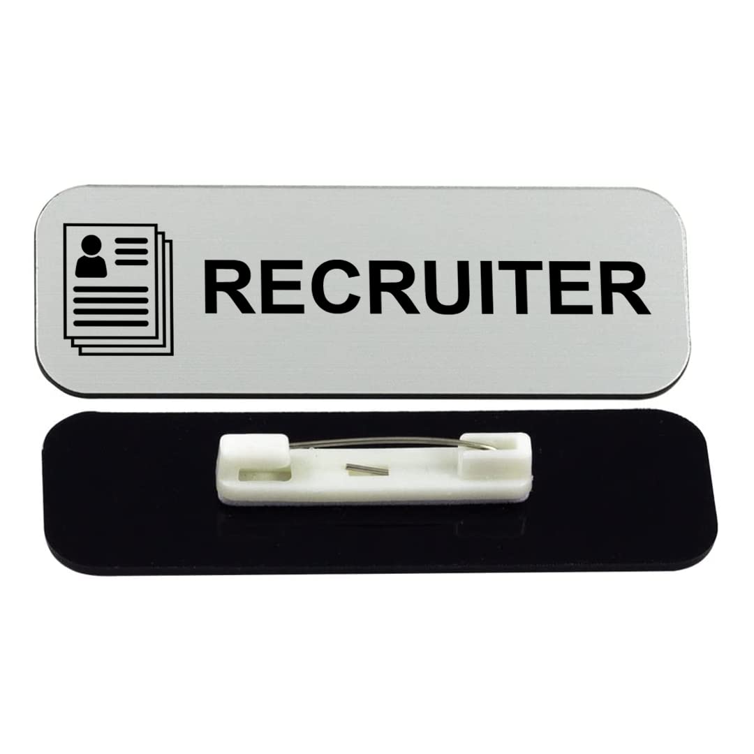 Recruiter 1 x 3" Name Tag/Badge, (3 Pack)