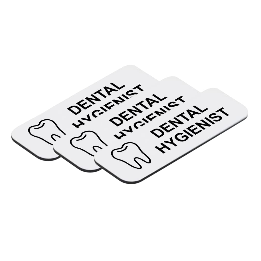 Dental Hygienist 1 x 3" Name Tag/Badge, (3 Pack)