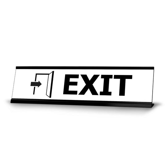 Exit, Black Frame Desk Sign - Office Desk Sign