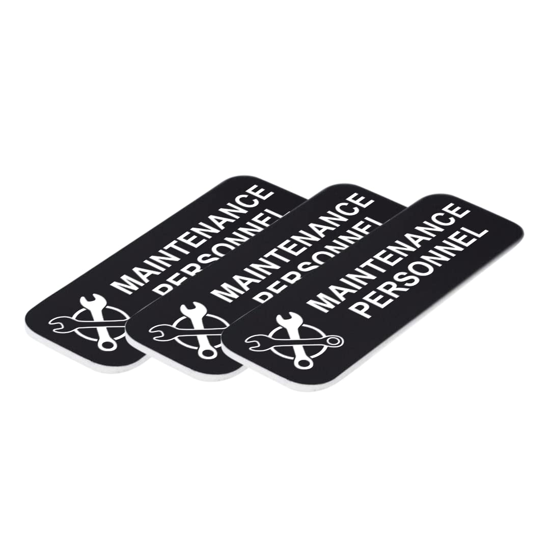 Signs ByLITA, Maintenance Personnel 1 x 3" Name Tag/Badge, (3 Pack)