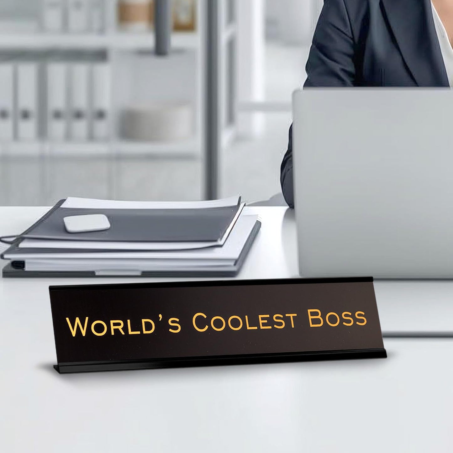 World's Coolest Boss 2"x10" Novelty Nameplate Desk Sign