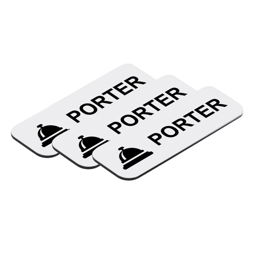 Porter 1 x 3" Name Tag/Badge, (3 Pack)
