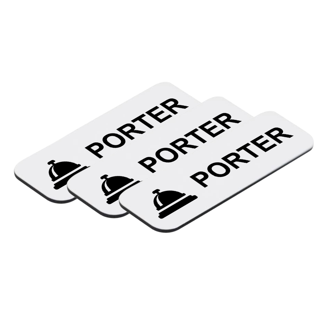 Porter 1 x 3" Name Tag/Badge, (3 Pack)