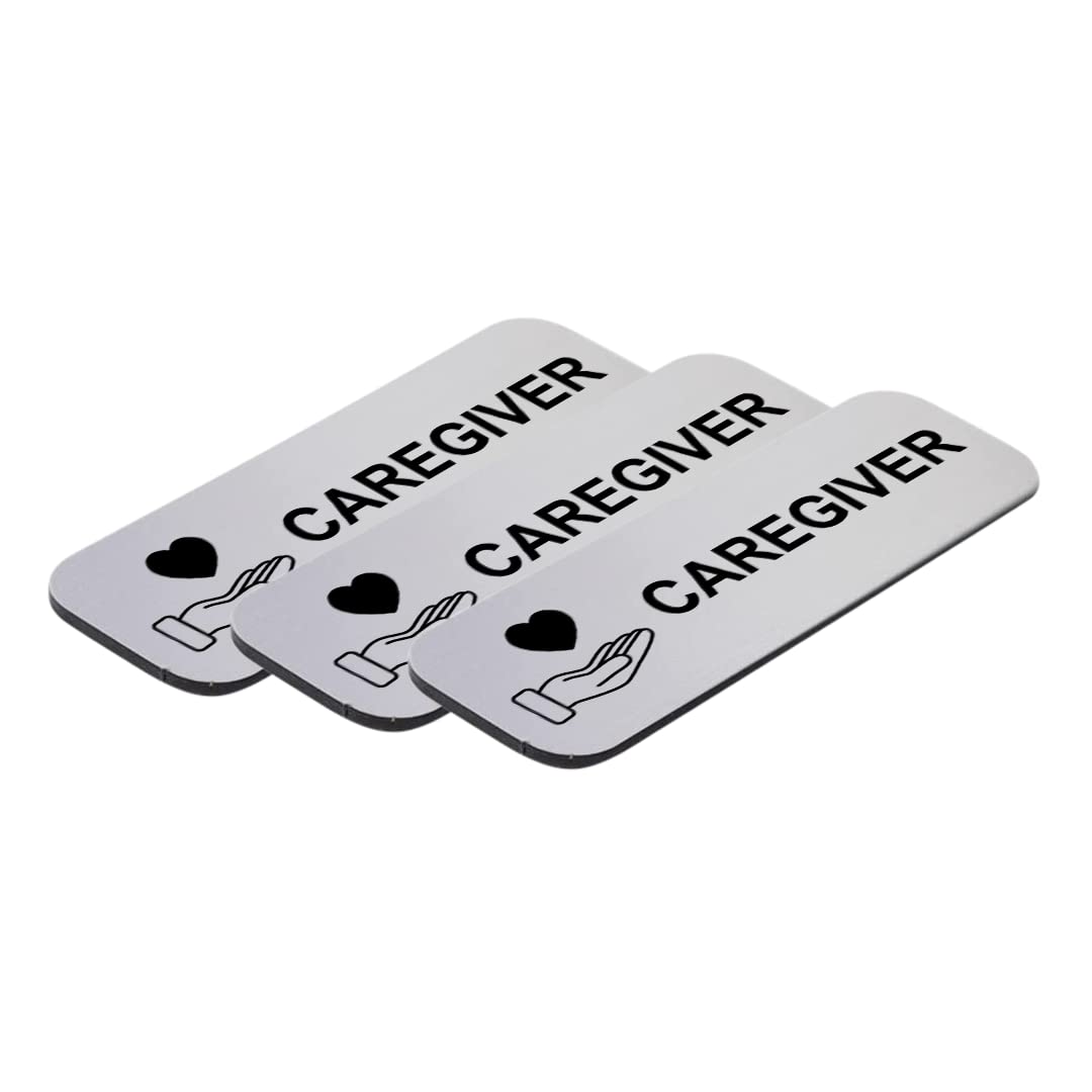 Caregiver 1" x 3" Name Tag/Badge, (3 Pack)
