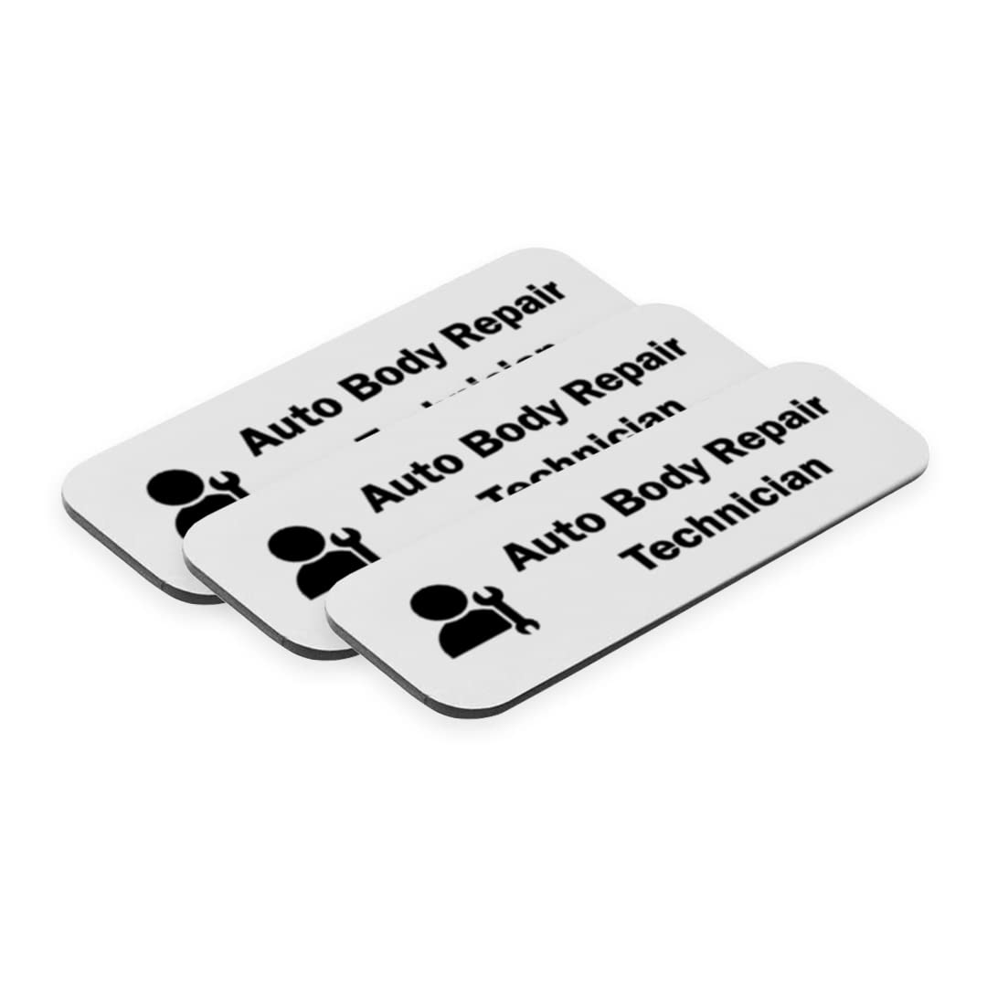 Signs ByLITA Auto Body Repair Technician Graphic Car Service 1 x 3" Name Tag/Badge, (3 Pack)