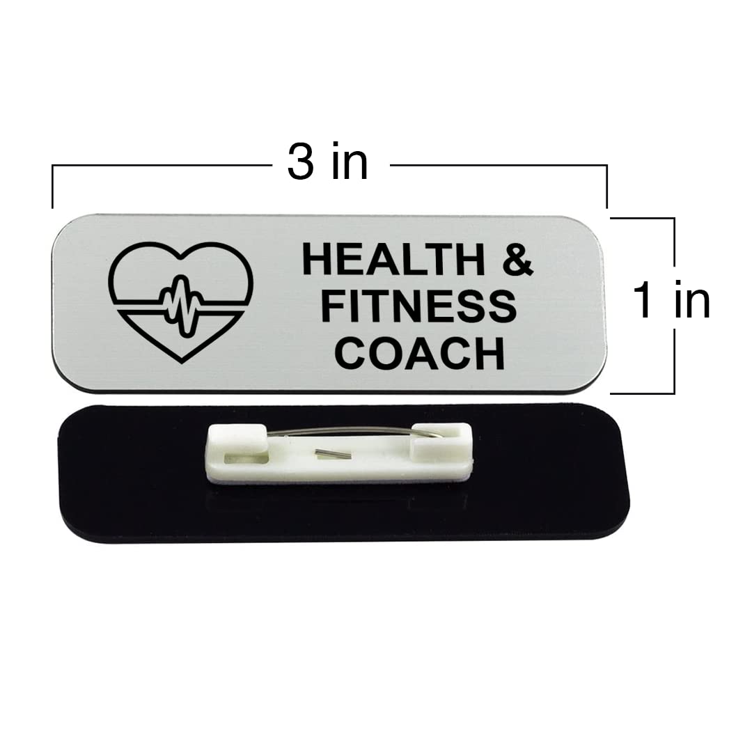 Health & Fitness Coach 1 x 3" Name Tag/Badge, (3 Pack)