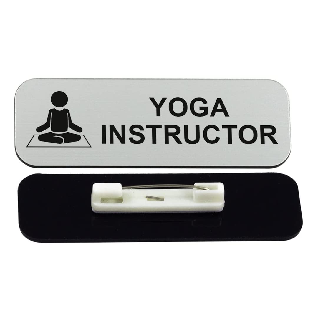 Signs ByLITA, Yoga Instructor 1 x 3" Name Tag/Badge, (3 Pack)