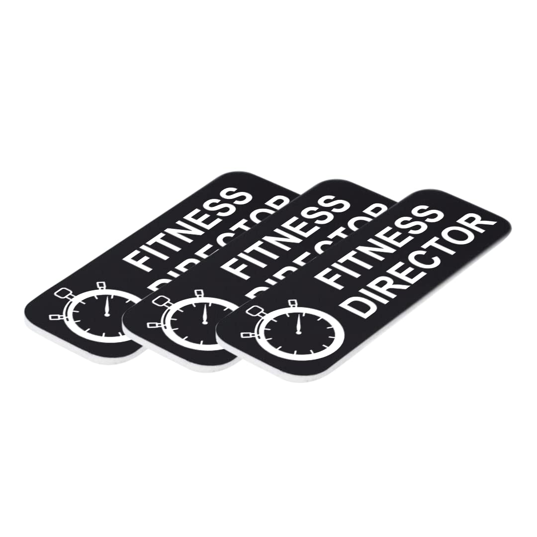 Signs ByLITA Fitness Director 1 x 3" Name Tag/Badge, (3 Pack)