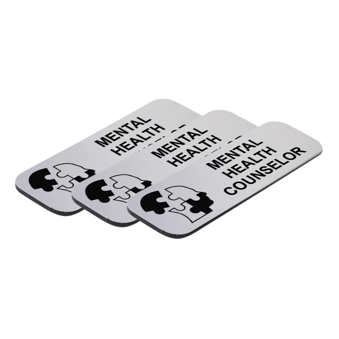 Mental Health Counselor 1" x 3" Name Tag/Badge, (3 Pack)