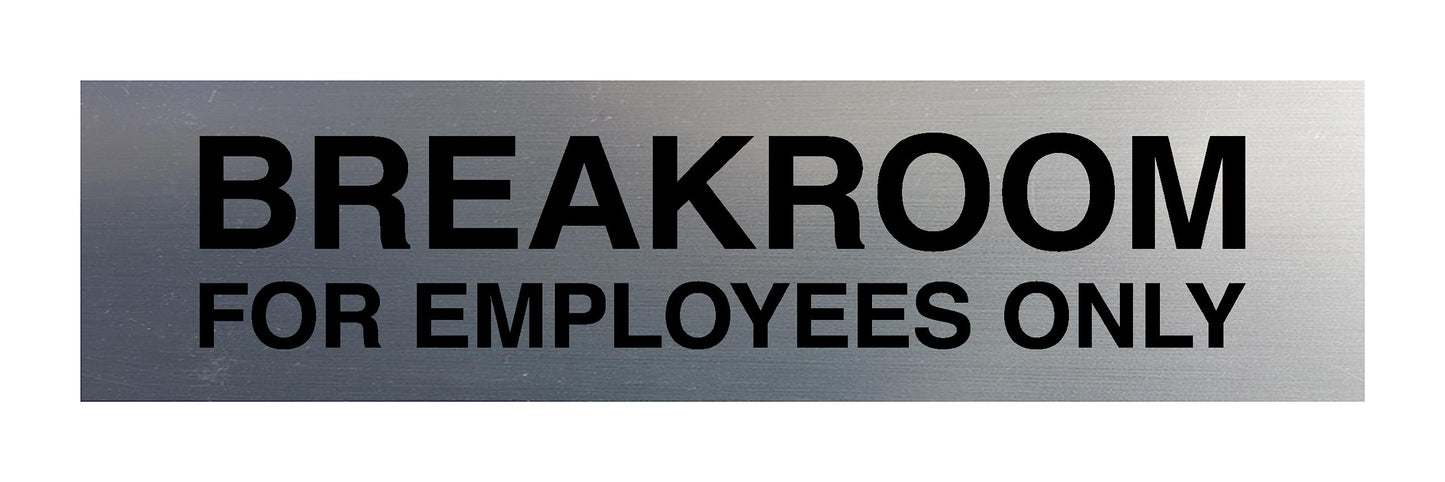 Signs ByLITA Breakroom for Employees Only Black Frame Desk Sign (2x8")