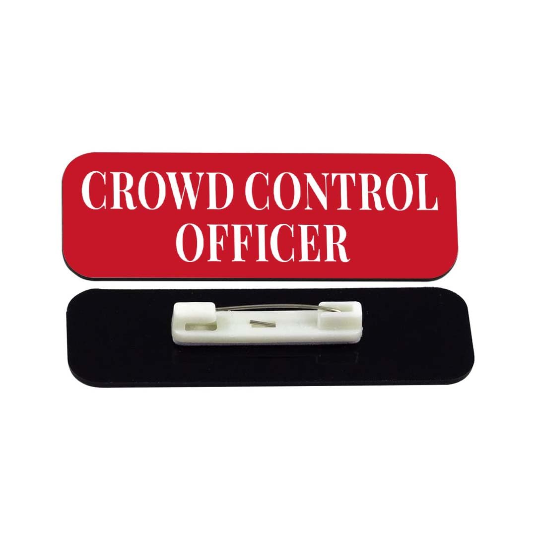 Crowd Control Officer 1 x 3" Rounded Corner Name Badge | Stock Name Badges
