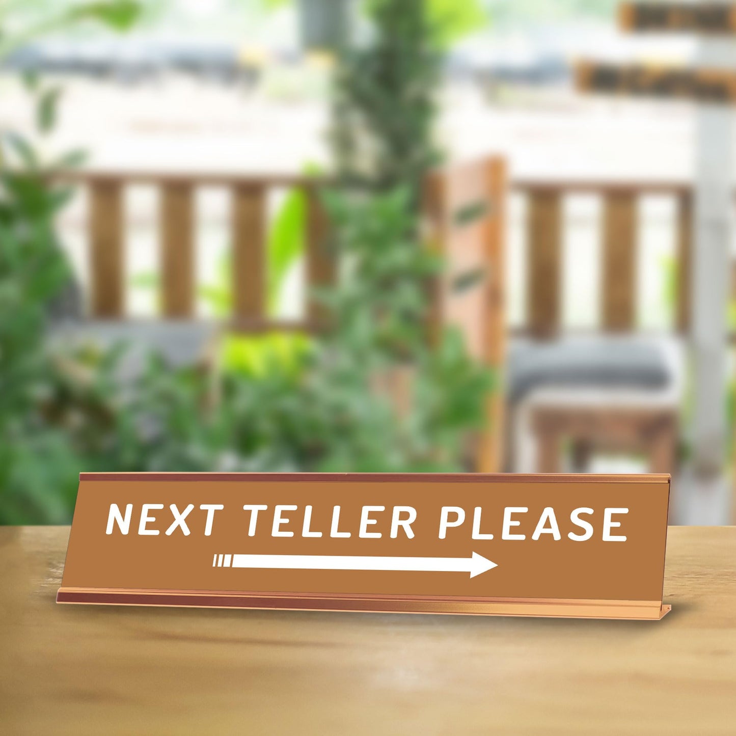 Next Teller Please (Right Arrow) 2 x 10" Desk Sign | Office & Shops