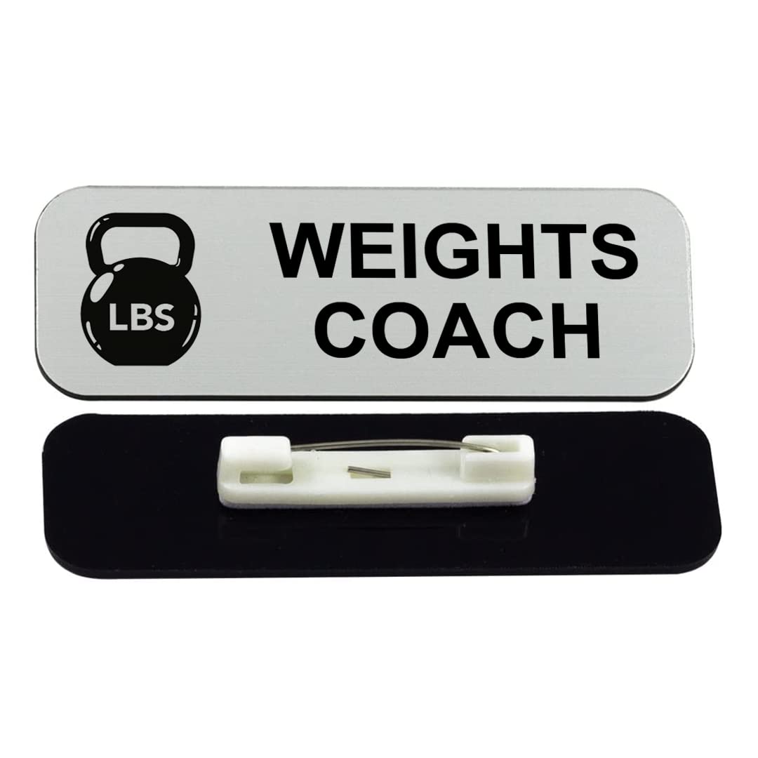 Weights Coach 1 x 3" Name Tag/Badge, (3 Pack)