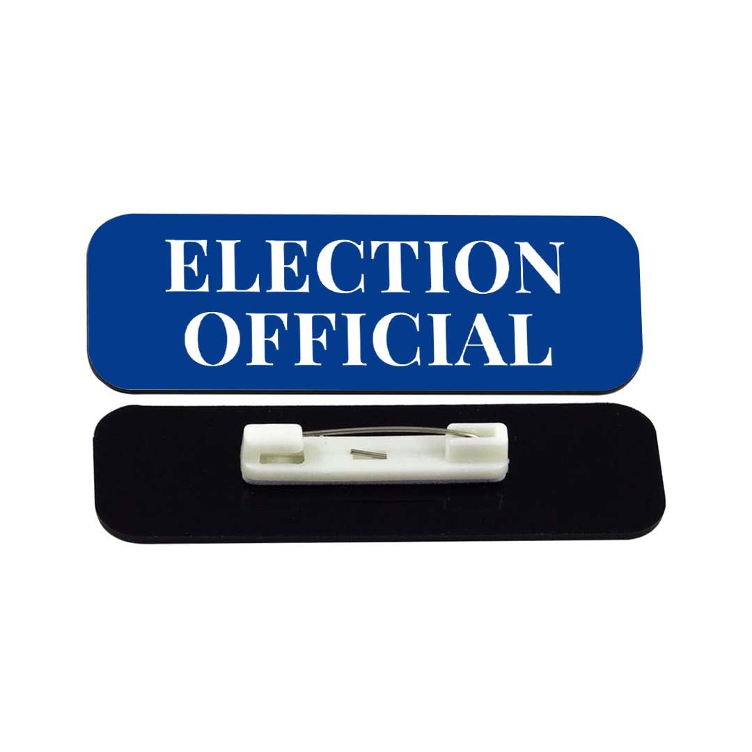 Election Official 1 x 3" Rounded Corner Name Badge | Stock Name Badges
