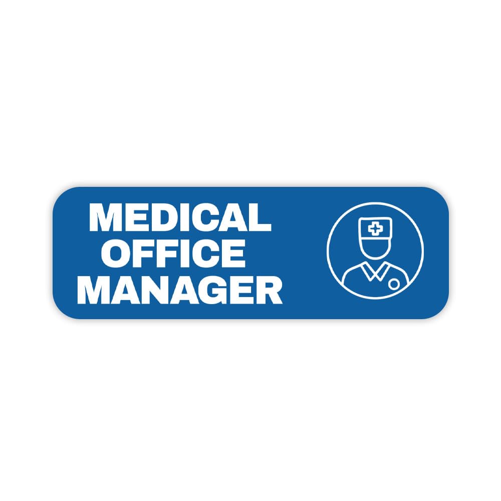Medical Office Manager 1 x 3" Rounded Corner Name Badge | Medical Facilities