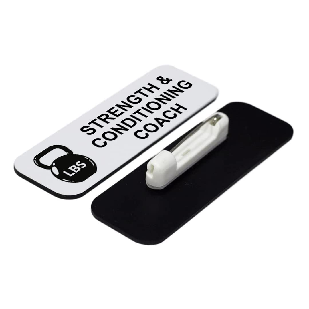 Strength & Conditioning Coach 1 x 3" Name Tag/Badge, (3 Pack)
