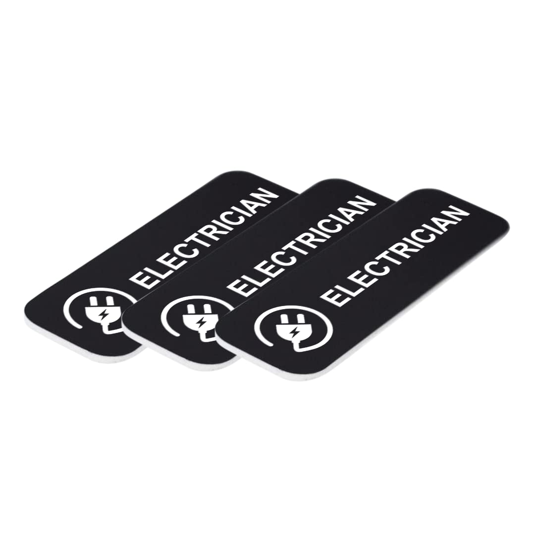 Electrician 1" x 3" Name Tag/Badge, (3 Pack)
