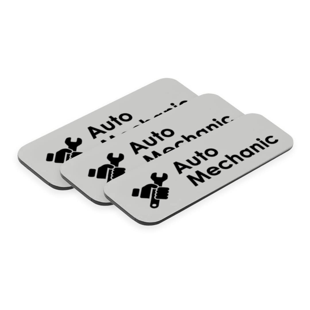 Signs ByLITA Auto Mechanic Graphic Car Service 1x3” Name Tag/Badge (3 Pack)