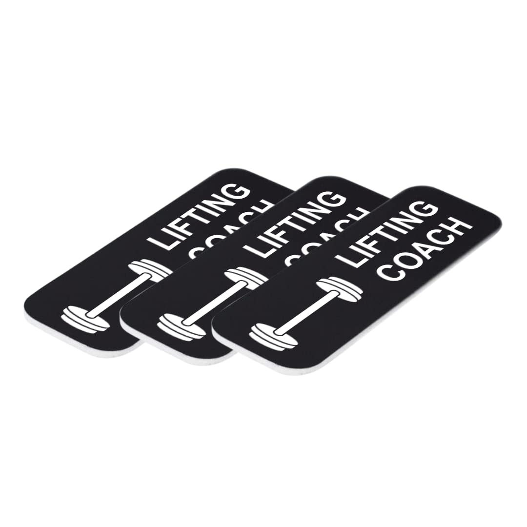 Lifting Coach 1 x 3" Name Tag/Badge, (3 Pack)