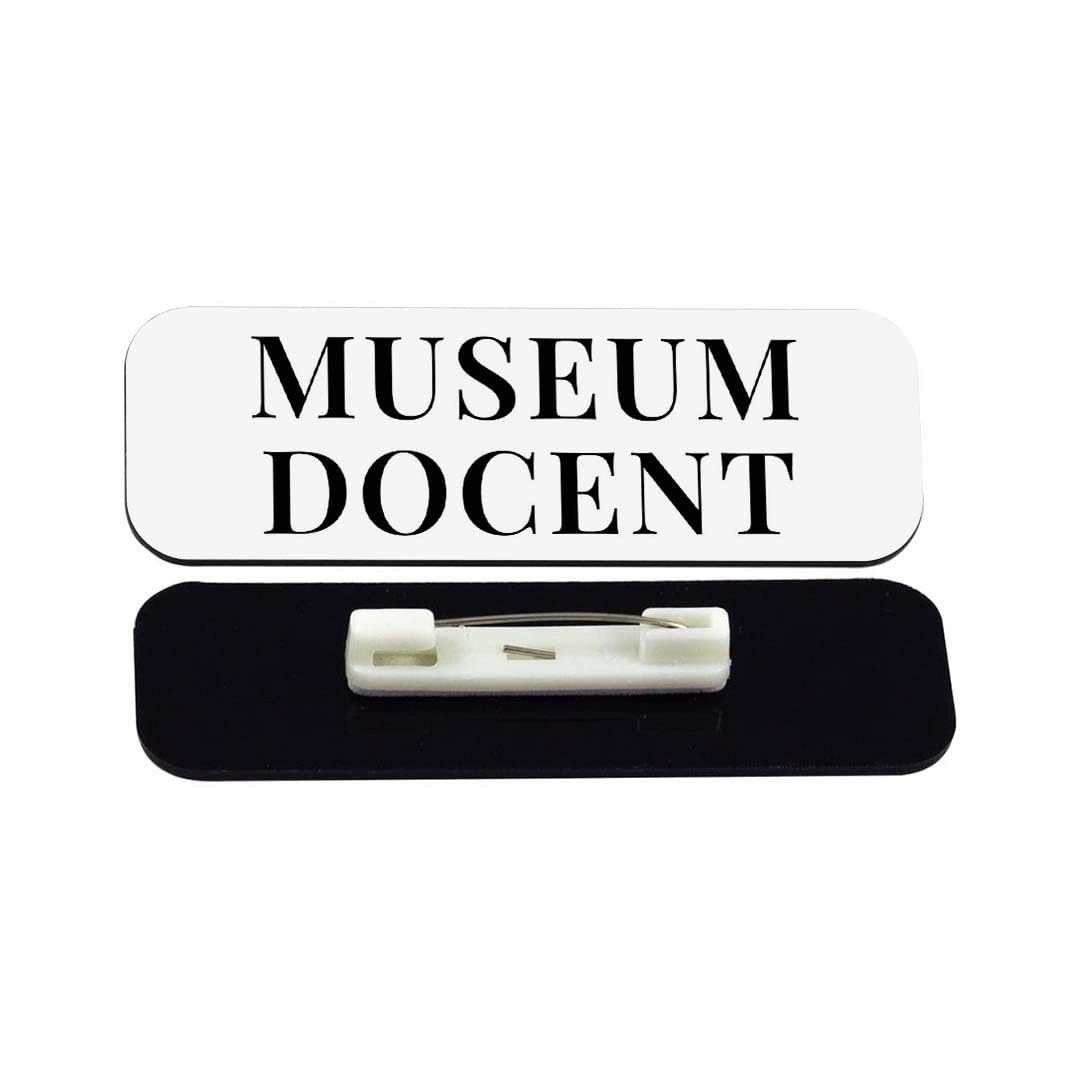 Museum Docent 1 x 3" Rounded Corner Name Badge | Stock Name Badges