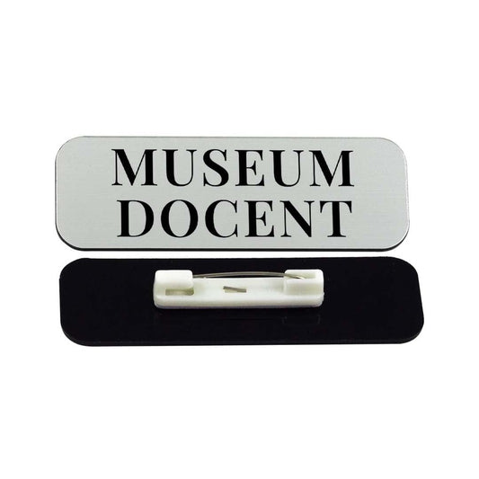 Museum Docent 1 x 3" Rounded Corner Name Badge - Name Tag Badge
