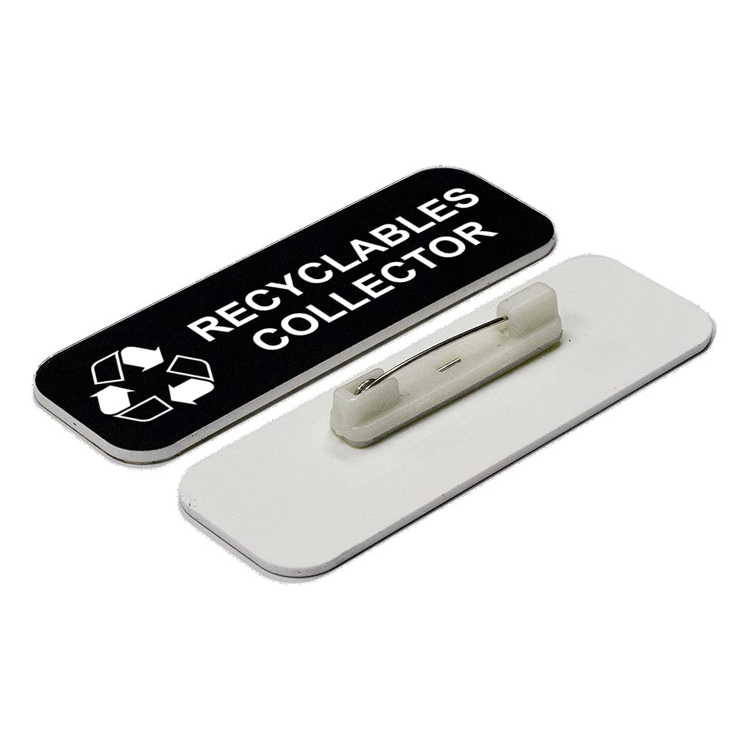 Recyclables Collector 1" x 3" Name Tag/Badge, (3 Pack)
