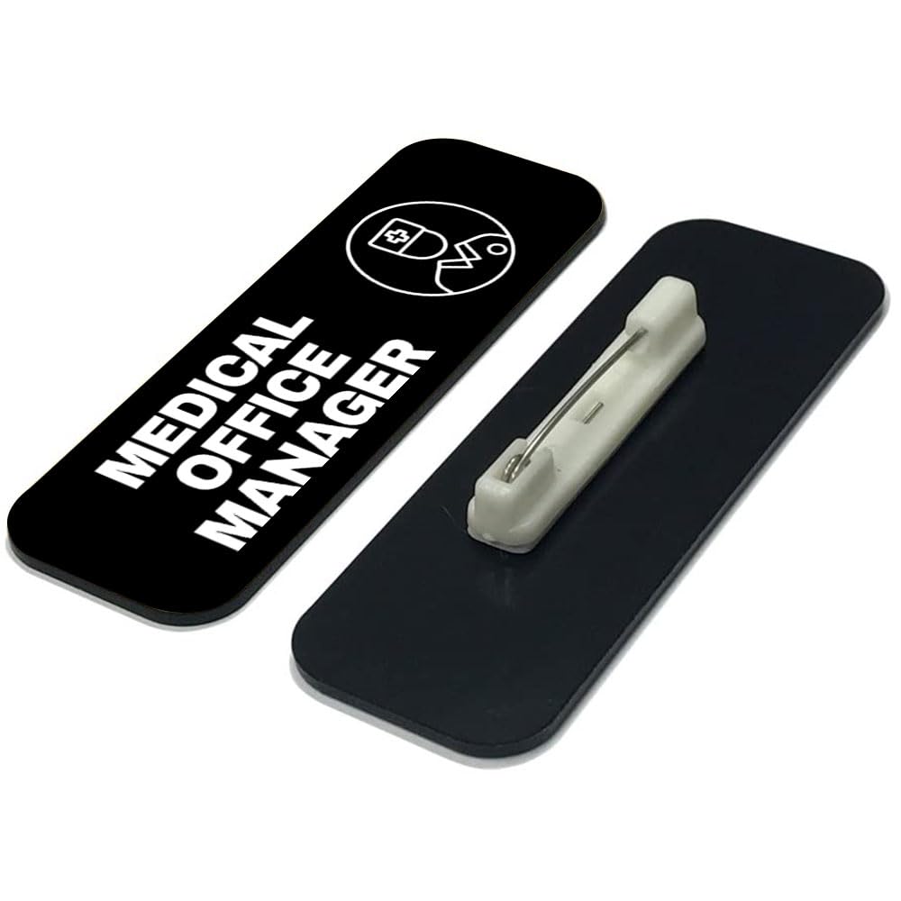 Medical Office Manager 1 x 3" Rounded Corner Name Badge | Medical Facilities