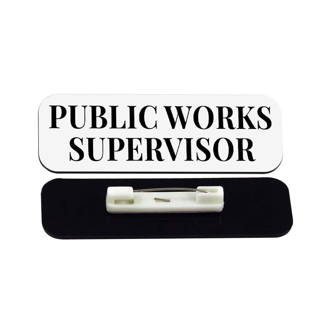 Public Works Supervisor 1 x 3" Rounded Corner Name Badge | Stock Name Badges