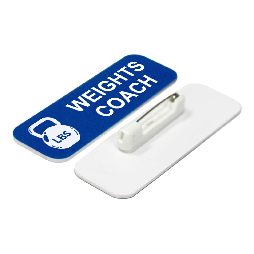 Weights Coach 1 x 3" Name Tag/Badge, (3 Pack)