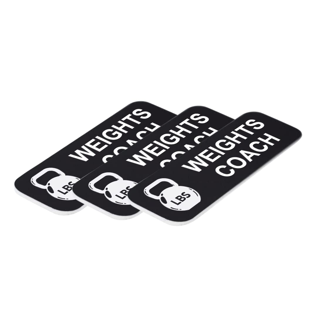 Weights Coach 1 x 3" Name Tag/Badge, (3 Pack)