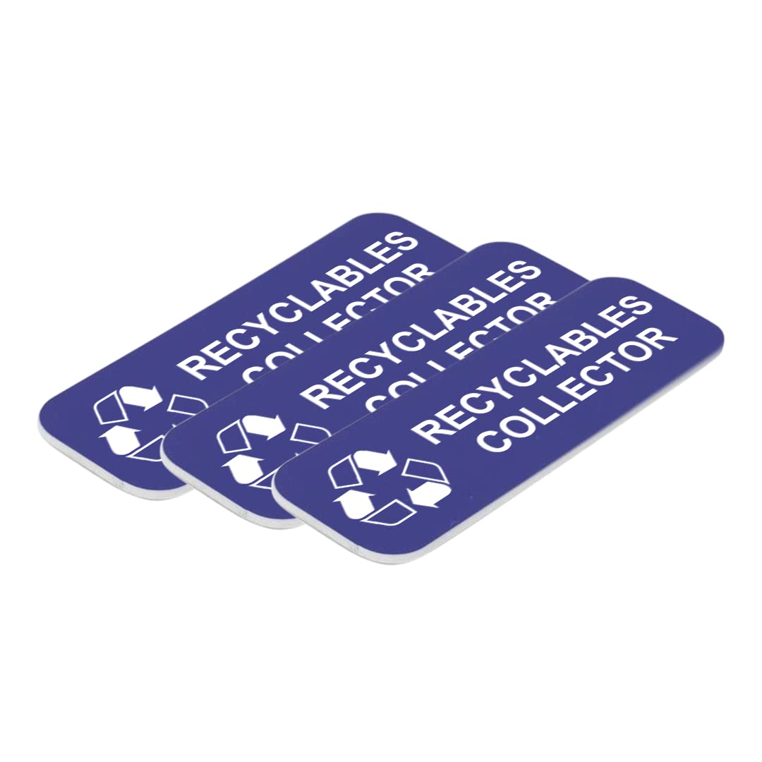 Recyclables Collector 1" x 3" Name Tag/Badge, (3 Pack)
