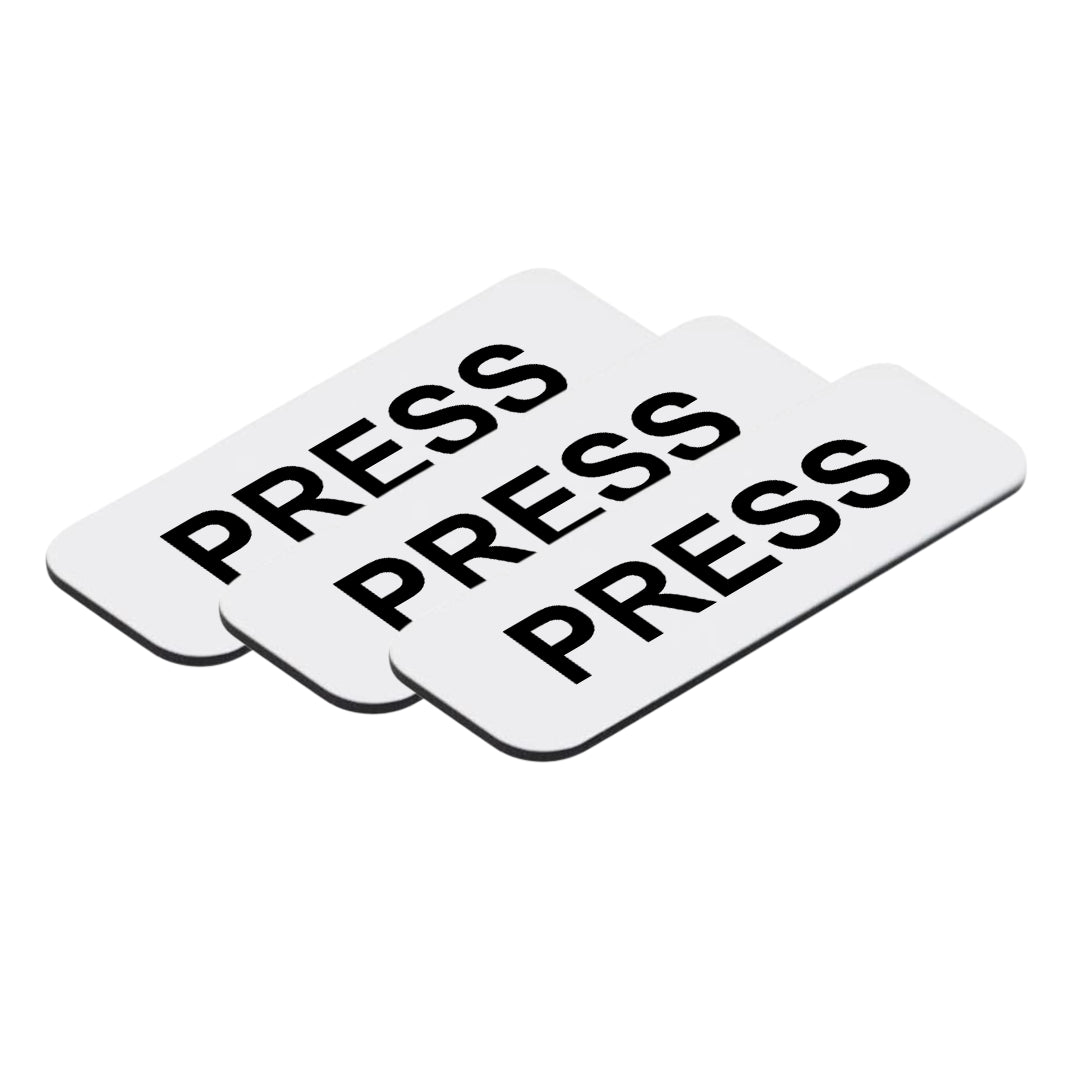 Press 1 x 3" Name Tag/Badge, (3 Pack)