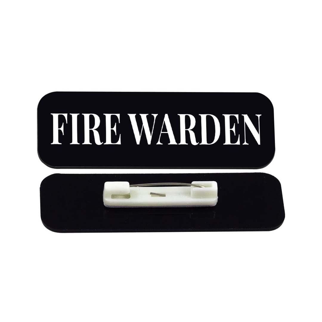 Fire Warden 1 x 3" Rounded Corner Name Badge | Stock Name Badges