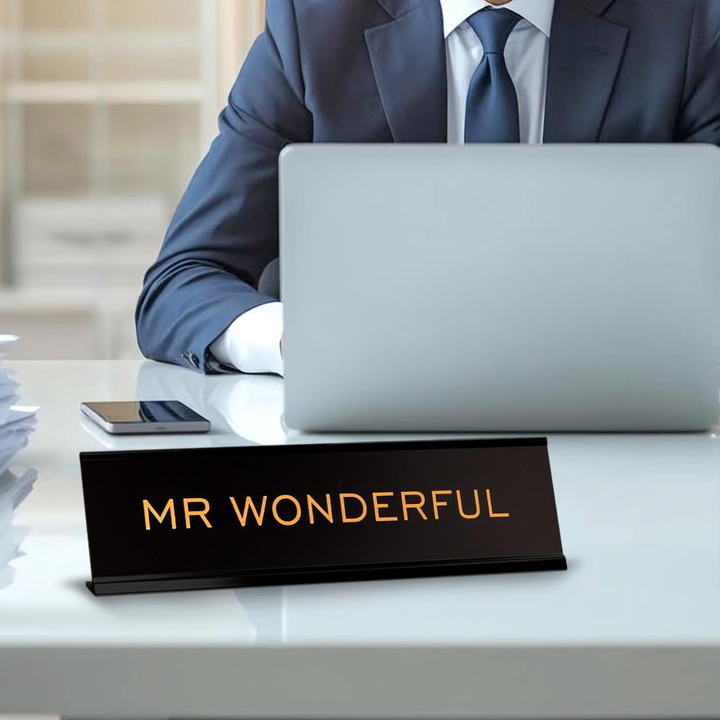 Mr Wonderful 2"x8" Novelty Nameplate Desk Sign