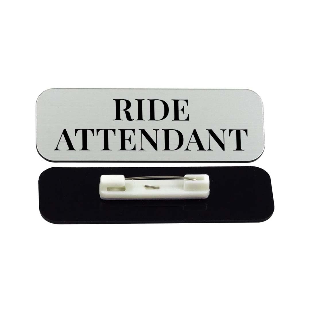 Ride Attendant 1 x 3" Rounded Corner Name Badge | Stock Name Badges