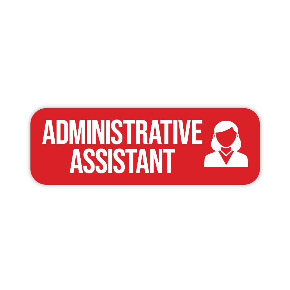 Administrative Assistant 1 x 3" Rounded Corner Name Badge | Medical Facilities