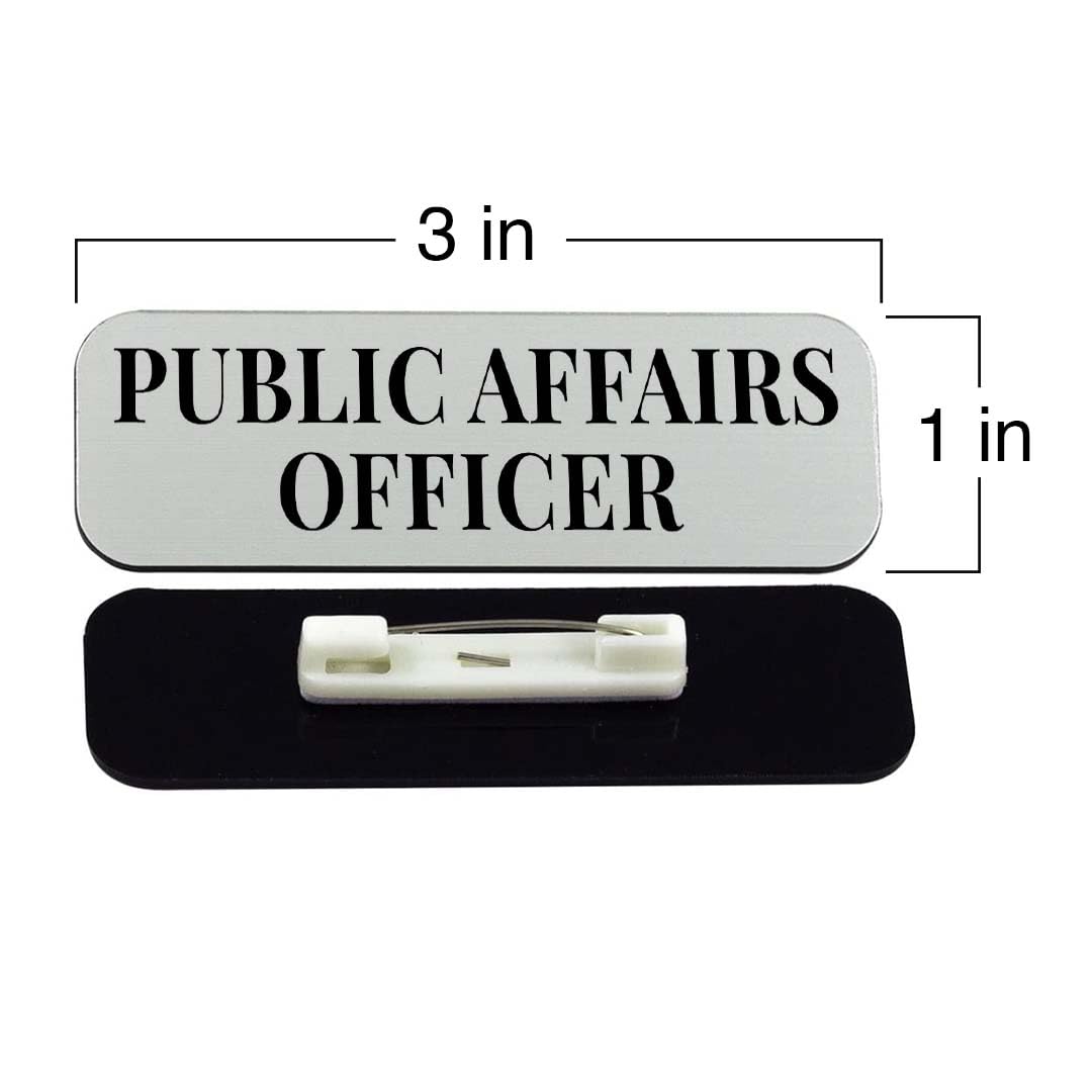 Public Affairs Officer 1 x 3" Rounded Corner Name Badge | Stock Name Badges