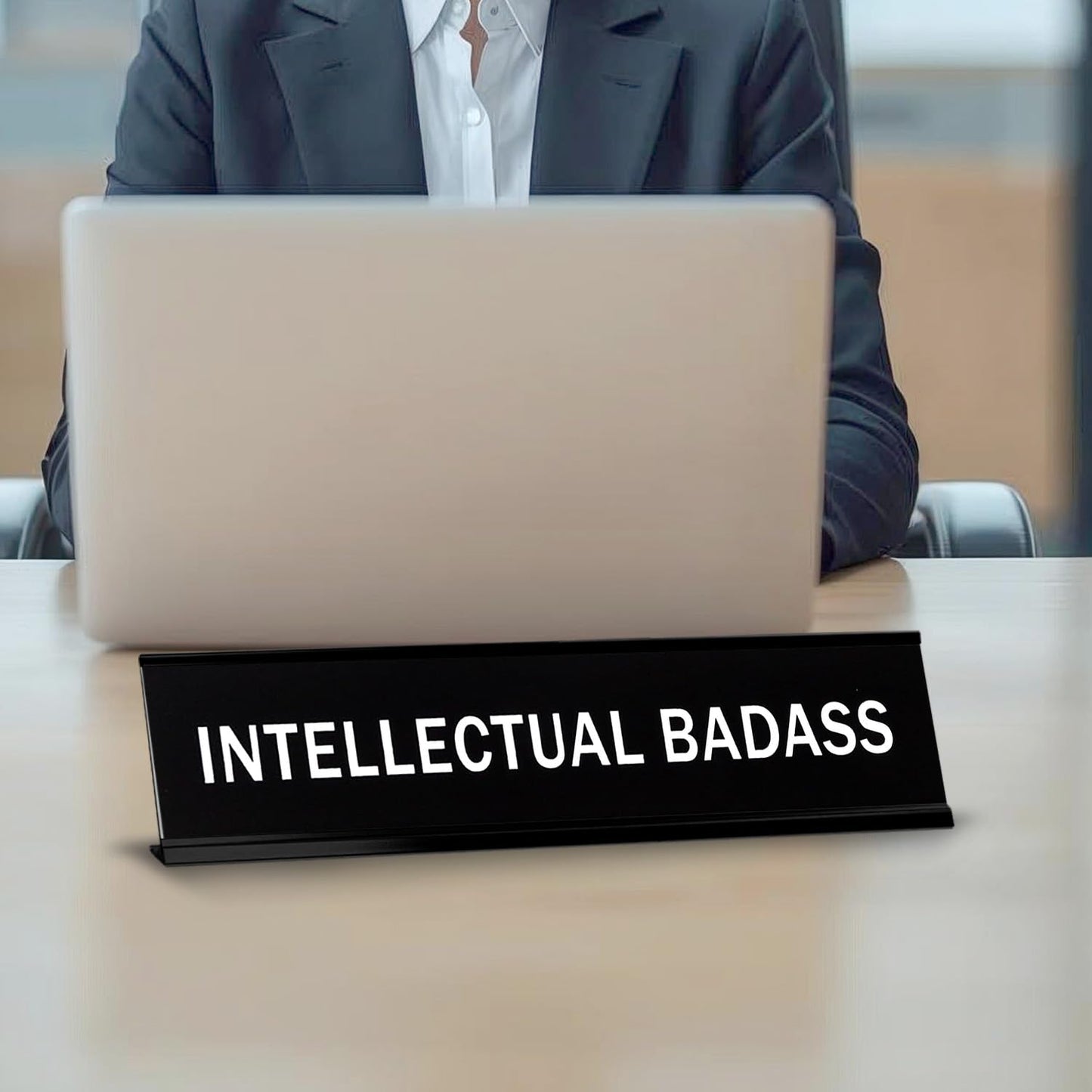 Intellectual Badass 2"x10" Novelty Nameplate Desk Sign