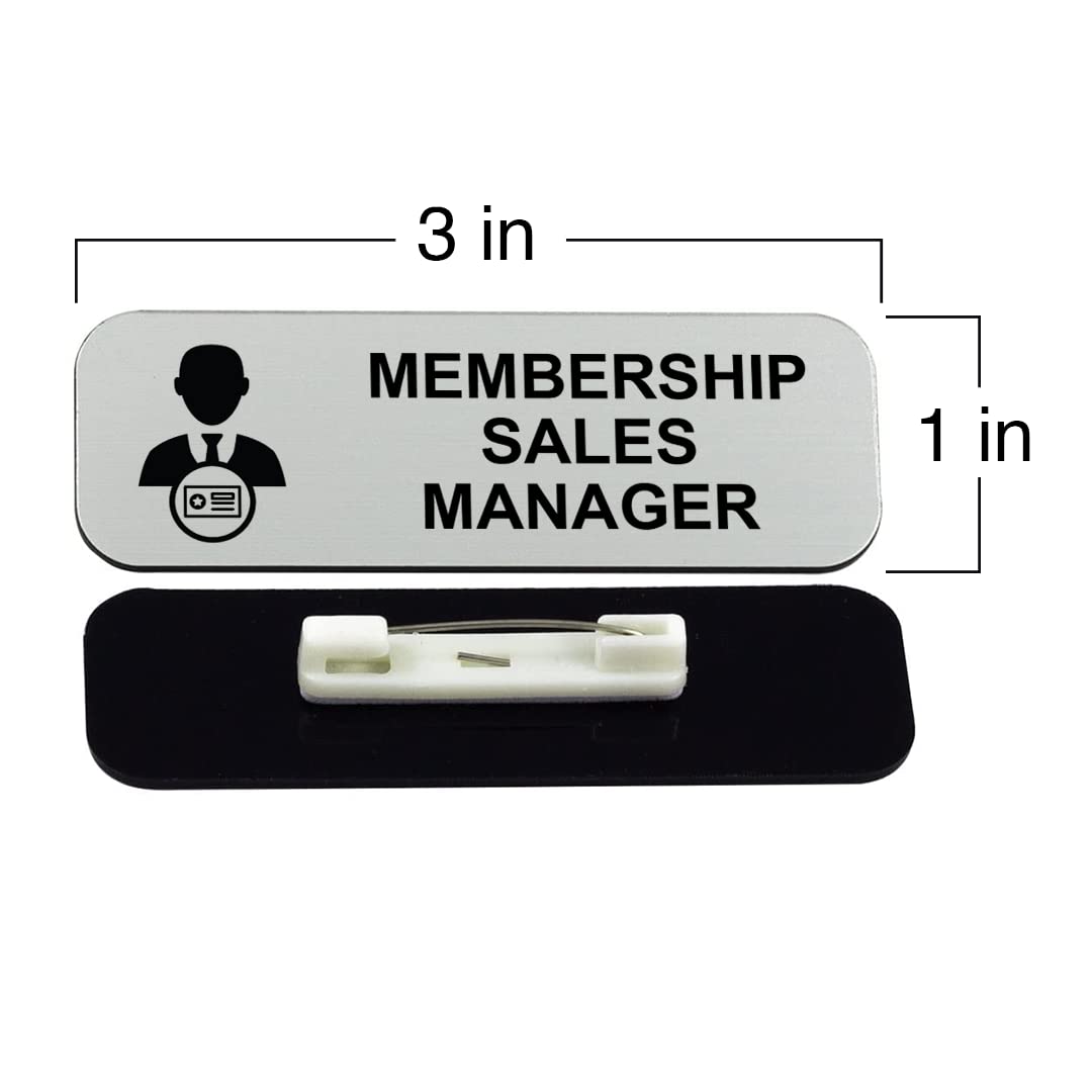 Signs ByLITA Membership Sales Manager 1 x 3" Name Tag/Badge, (3 Pack)