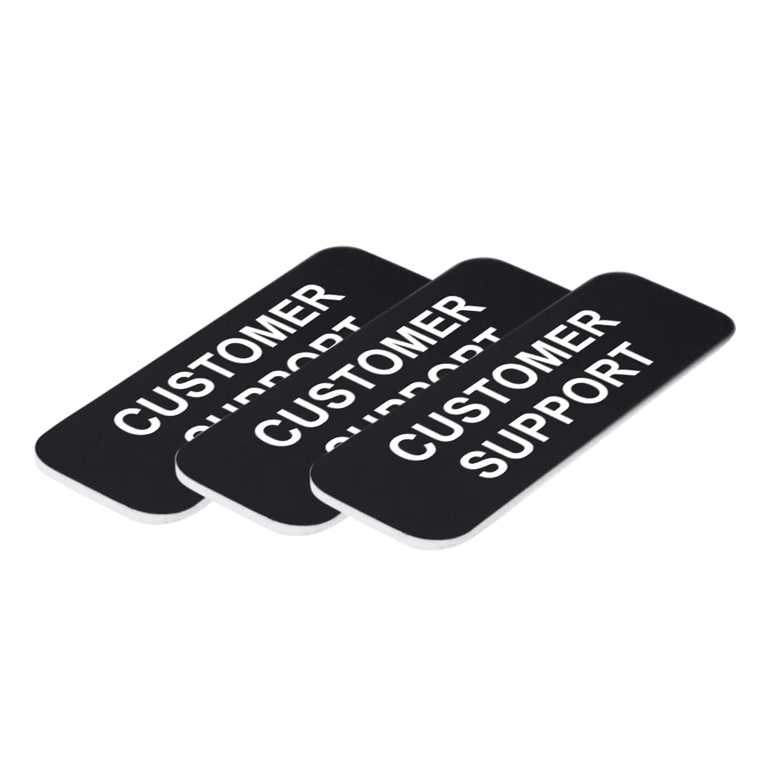 Customer Support 1 x 3" Name Tag/Badge, (3 Pack)