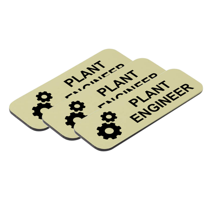 Plant Engineer 1 x 3" Name Tag/Badge, (3 Pack)