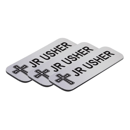Jr Usher 1 x 3" Name Tag/Badge, Cross Design (3 Pack)