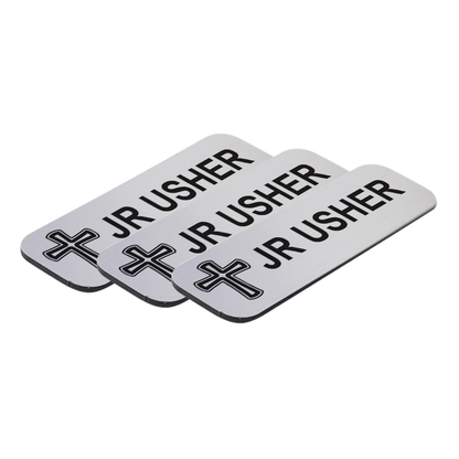 Jr Usher 1 x 3" Name Tag/Badge, Cross Design (3 Pack)
